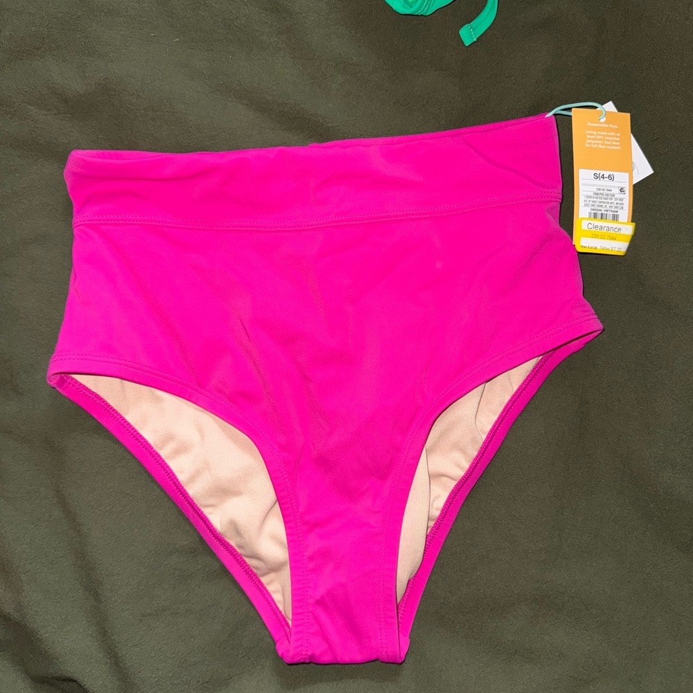 Target Pink High-Waisted Bikini Bottom